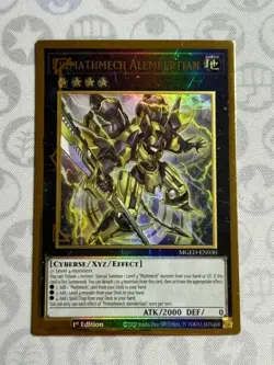(Misprint) Primathmech Alembertian - MGED-EN030 - Premium Gold Rare (NM) Yugioh - Image 1
