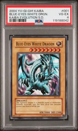 2004 YU-GI-OH! KAIBA EVOLUTION STARTER DECK #001 BLUE-EYES WHITE DRAGON PSA 4 - Image 1