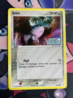 Aron 44/100 Ex Crystal Guardians Stamped Reverse Holo Pokemon Card NM - Image 1