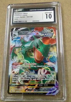 CGC 10 Gem Mint Rayquaza VMAX 101/159 Crown Zenith Full Art Rare Pokemon Card - Image 1