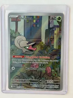 Shelmet 093/086 SV: White Flare Holo Illustration Rare Pokemon Card NM - Image 1