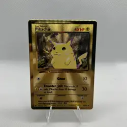 Pikachu Gold Metal Card 58/102 Pokemon Celebrations Pokemon TCG Chipped HP - Image 1