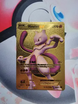 Pokemon Mewtwo EX HP 170 Gold Foil Fan Art Card 98/99 - Image 1