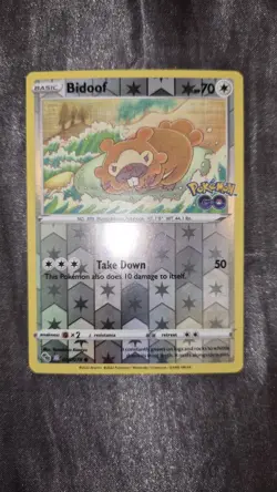 Pokemon Go Bidoof Reverse Holo Card Peelable Ditto, 059/078, TCG - Image 1