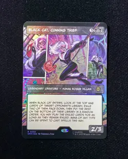 2025 Magic The Gathering MTG Marvel EN Borderless Black Cat,Cunning Thief GAV - Image 1