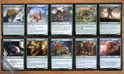 Set of 10 Large Stompy Green Creatures (English Magic MTG) Verdurous Gearhulk - Image 1