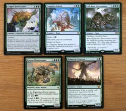 Set of 10 Large Stompy Green Creatures (English Magic MTG) Verdurous Gearhulk - Image 2