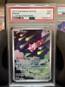 Minior 201/182 Pokemon TCG Paradox Rift Illustration Rare PSA 9 Mint - Image 1