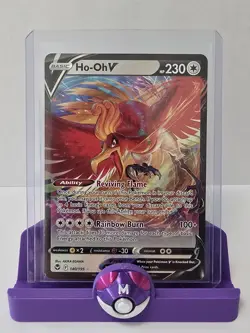 NM Pokemon Silver Tempest Ho-Oh V Ultra Rare #0140/195 - Image 1