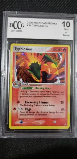 Typhlosion 034 Holo Promo 2006, Pokemon Card Black Star Promo PSA 10 BCCG NEW - Image 1