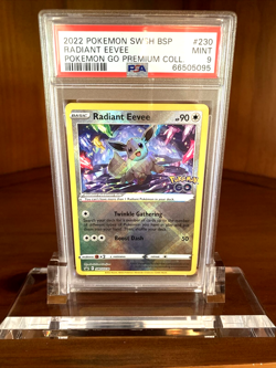 2022 Pokemon Go Radiant Eevee SWSH230 Premium Collection Promo Black Star PSA 9 - Image 1