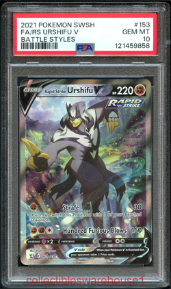 Pokemon Battle Styles Rapid Strike Urshifu V 153 PSA 10 - Image 1