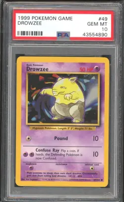 DROWZEE #49 PSA 10 1999 POKEMON Base Set Unlimited WOTC - Image 1