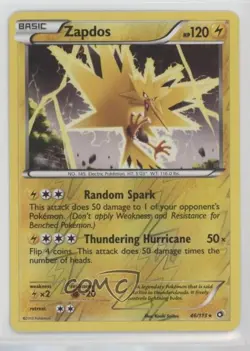 Zapdos Reverse Foil Pokemon Black & White Legendary Treasures #46 - Image 1