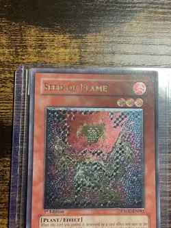 Seed Of Flame Grey Misprint Yugioh Ultimate 1st Crossroads Of Chaos CSOC-EN081 - Image 2