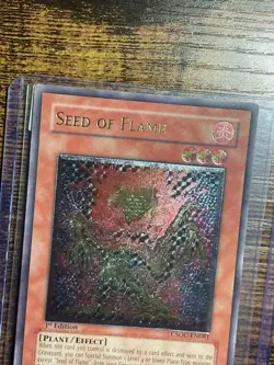 Seed Of Flame Grey Misprint Yugioh Ultimate 1st Crossroads Of Chaos CSOC-EN081 - Image 3
