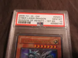 2006 YuGiOh! Shadow of Infinity CYBER LASER DRAGON SOI-007 Ultra Rare 1st PSA 10 - Image 3