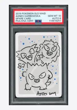 Pokemon PSA 10 AUTO 8 Spare Card Agnes Garbowska 2019 Old Maid Japanese - Image 1