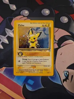 Pokemon Pichu TCG Neo Genesis Holo Card 12/111 Unlimited Holo Rare - Image 1
