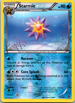 Starmie Reverse Holo Rare 34/146 XY Base Set Near Mint Pokemon TCG Card - Image 1