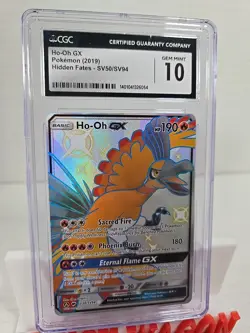 CGC 10 GEM MINT Ho-Oh GX Hidden Fates SV50/SV94 Shiny Vault Pokemon Card - Image 2