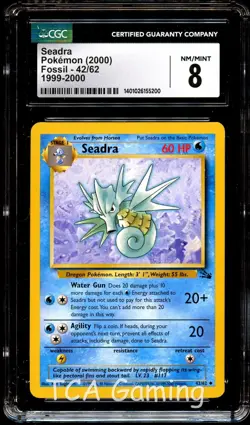 CGC 8 NM-MINT Seadra 42/62 1999-2000 (RED LOGO) Pokemon Card 200 - Image 1