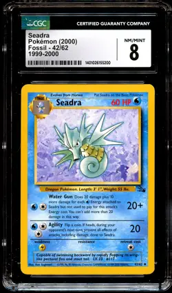 CGC 8 NM-MINT Seadra 42/62 1999-2000 (RED LOGO) Pokemon Card 200 - Image 2