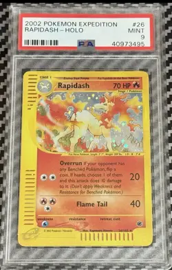 2002 Pokemon Expedition # 26 Rapidash Holo PSA 9 Card MINT! Rare! - Image 1