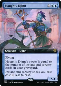 Haughty Djinn - Extended Art DMU LP MTG - Image 1