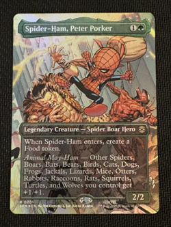 Spider-Ham, Peter Porker (0201) (Foil) (Borderless) Marvel's Spider-Man M/NM - Image 1