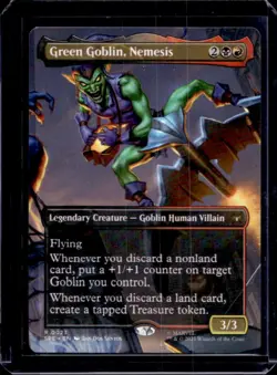 2025 Magic The Gathering MTG Marvel Green Goblin, Nemesis Borderless #0023 - Image 1