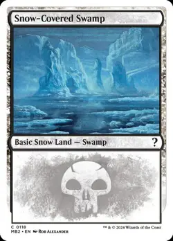 1x NM WHITE BORDER Snow-Covered Swamp MTG Mystery Booster 2 MB2 SV - Image 1