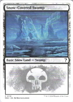 MTG Snow-Covered Swamp (White Border) (118) | NM | Mystery Booster 2 {MB2} - Image 1