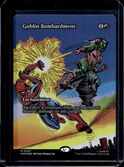2025 Magic The Gathering Marvel Universe Goblin Bombardment Borderless #0023 - Image 1