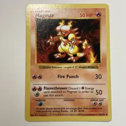 Pokemon - Base Set (Shadowless) Magmar 1999 36 Uncommon Unlimited - Image 1