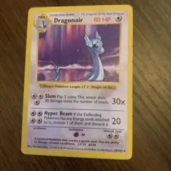 Pokemon TCG Dragonair Base Set Shadowless 18/102 Rare Heavy Play - Image 1