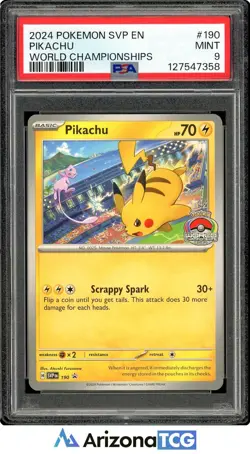 Pokemon 2024 Pikachu 190 World Championships 2024 Promo PSA 9 - Image 1