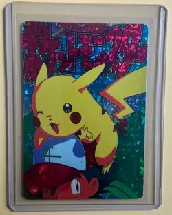 ASH PIKACHU 2 Vending Machine Prism Sticker 2000 - Pokemon Holo Foil NM - Image 1