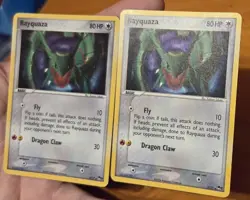 (2) Pokemon TCG Rayquaza Holo Rare 3/17 Pop Series 1, LP Condition - Image 1