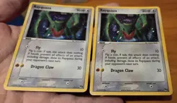 (2) Pokemon TCG Rayquaza Holo Rare 3/17 Pop Series 1, LP Condition - Image 2