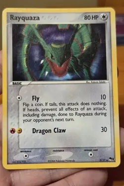 (2) Pokemon TCG Rayquaza Holo Rare 3/17 Pop Series 1, LP Condition - Image 3