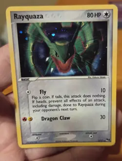 (2) Pokemon TCG Rayquaza Holo Rare 3/17 Pop Series 1, LP Condition - Image 4