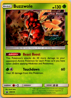 Buzzwole - SM218 - Pre-Release Promo Near Mint Pokemon Sun & Moon Promos NM - Image 1