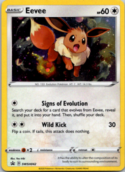 Eevee SWSH042 - Sword & Shield Black Star Promo Cosmos Holo Pokemon TCG - NM - Image 1