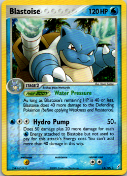 Blastoise - 14/100 - Holo Rare - EX Crystal Guardians Pokemon Deck Exclusive NM - Image 1