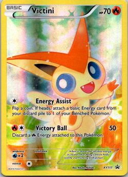 Pokemon XY XY117 Victini 2016 Full Art Holo Black Star Promo Fire Near Mint - Image 1