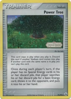 Lightly Played Power Tree - 76/92 - Uncommon - Reverse Holo Pokemon Legend Maker - Image 1