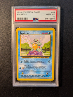 1999 Pokemon Base Set Squirtle #63/102 PSA 10 GEM MINT WOTC Card - Image 1