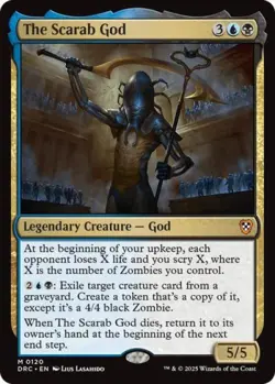 The Scarab God - Medium Play MTG Commander: Aetherdrift - Image 1
