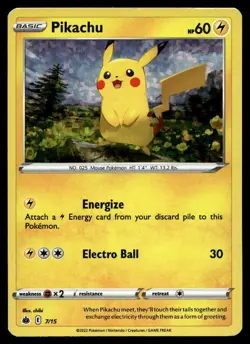 Pikachu 7/15 Pokemon Card McDonald's Promos 2022 Holo 60 HP Lightly Played H7 - Image 1